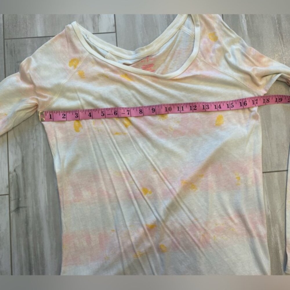 American Eagle Pastel Tie-dye White Lightweight Long Sleeved T-Shirt, Medium - Picture 3 of 8